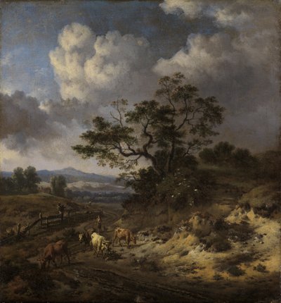 Paesaggio collinare con mucche da Jan Wijnants
