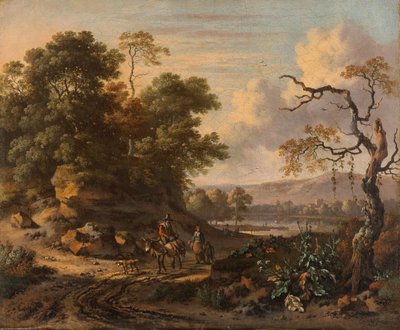 Paesaggio con un uomo che cavalca un asino da Jan Wijnants