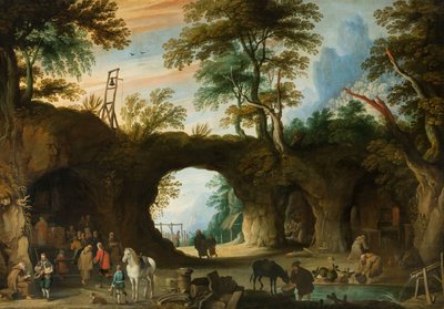 Jan Wildens - Luogo di pellegrinaggio in un paesaggio roccioso da Jan Wildens