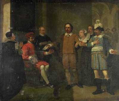 Jacob Simonsz de Rijk convince il governatore generale spagnolo Requesens a liberare Marnix van Sint Aldegonde, 1575 da Jan Willem Pieneman