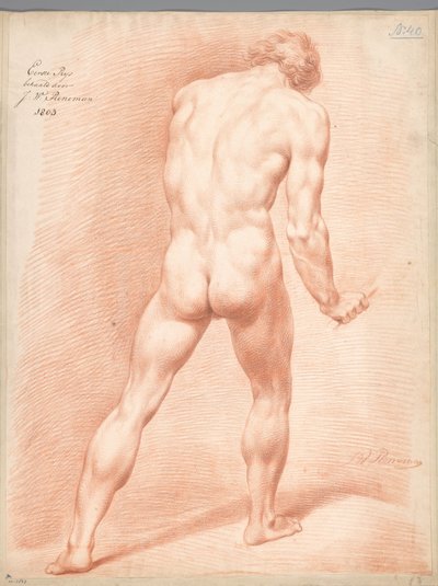 Nudo maschile in piedi, visto di schiena (1° premio 1803) da Jan Willem Pieneman