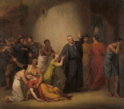 Il sacrificio volontario del reverendo Hambroeck a Taiwan, 1662 da Jan Willem Pieneman