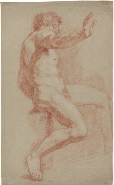 Nudo maschile seduto, profilo a destra da Jan Willem Pieneman
