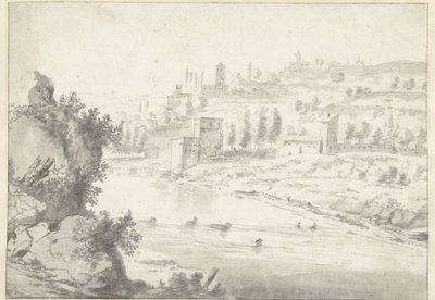 Paesaggio con la valle del fiume Rodano, vicino a Vienne da Jan Worst