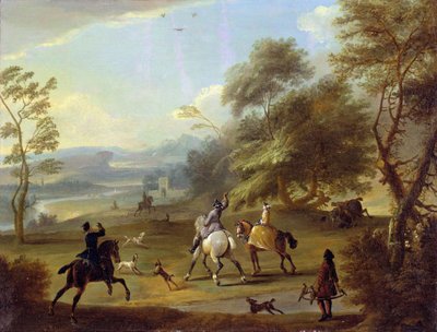 Una festa di falconeria, c.1690 da Jan Wyck