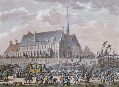 La famiglia reale francese passa il convento di Passy durante il viaggio da Versailles a Parigi il 6 ottobre 1789 da Jan after Bulthuis