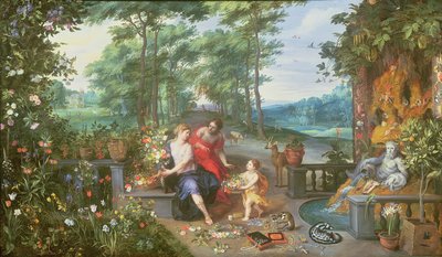 Flora e ninfe in un giardino da Jan and Balen, Hendrik van Brueghel
