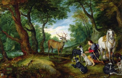 La visione di San Uberto, c.1620 da Jan and Rubens, P.P. Brueghel