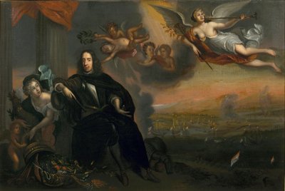 Allegoria di Cornelis de Witt (1623-1672) come istigatore della vittoria a Chatham nel 1667 da Jan de Baen
