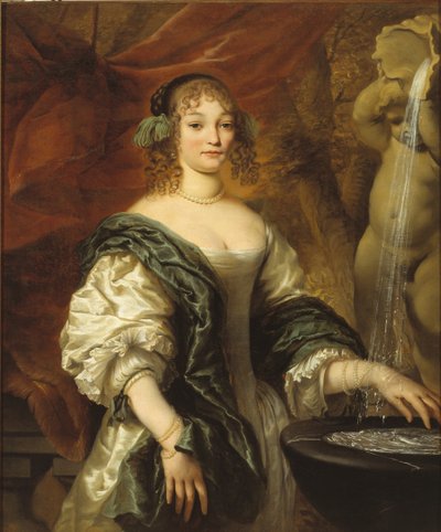 Ritratto di una giovane donna a una fontana da Jan de Baen