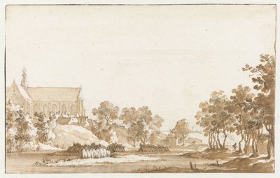 Veduta della chiesa di San Lorenzo ad Alkmaar da Jan de Bisschop