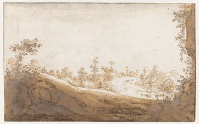Paesaggio collinare con carri fuori Bruxelles da Jan de Bisschop