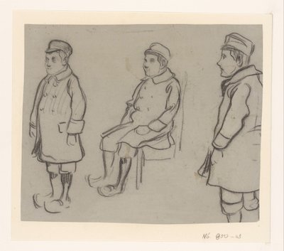 Schizzi di un ragazzo di campagna da Jan de Waardt