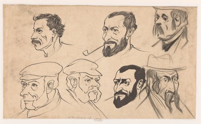 Foglio di studio con teste da Jan de Waardt