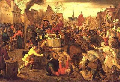 Una festa di villaggio da Jan the Elder Brueghel