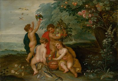 Allegoria dei Quattro Elementi: Acqua, Aria, Terra e Fuoco, c. 1610 da Jan the Elder Brueghel