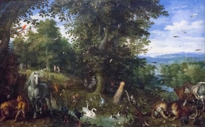 Paradiso terrestre con il peccato originale da Jan the Elder Brueghel