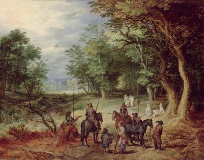 Campo militare in una radura da Jan the Elder Brueghel