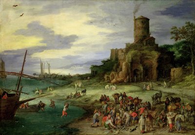 Pescatori sulla riva da Jan the Elder Brueghel