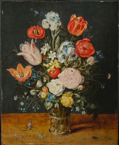 Fiori in un bicchiere di vetro, dopo il 1608 da Jan the Elder Brueghel