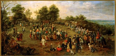 Danza popolare davanti agli arciduchi ... (dipinto su tela) da Jan the Elder Brueghel