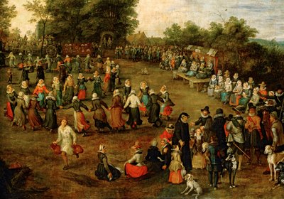 Danza popolare davanti agli arciduchi ... (dipinto su tela) da Jan the Elder Brueghel