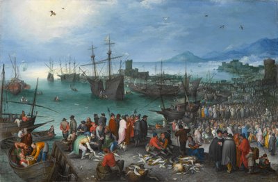 Scena portuale con la partenza di San Paolo da Cesarea da Jan the Elder Brueghel