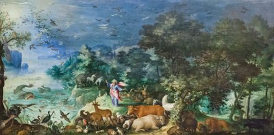 Paesaggio con creazione degli animali da Jan the Elder Brueghel