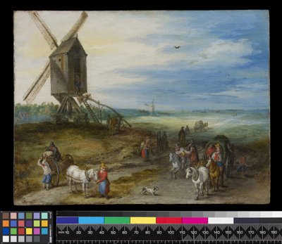 Paesaggio con mulino e carri, c.1611 da Jan the Elder Brueghel