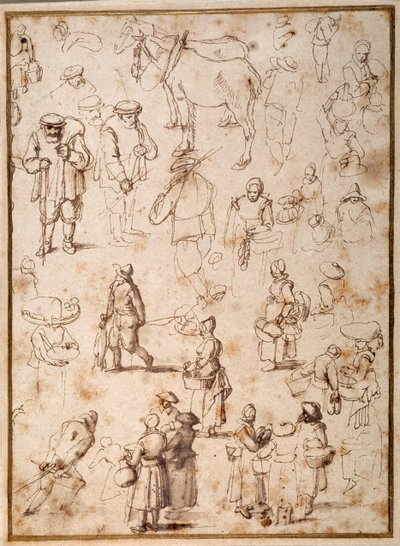Studi di contadini dal vivo da Jan the Elder Brueghel