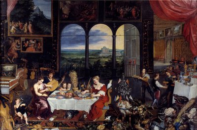 Gusto, udito e tatto, 1618 da Jan the Elder Brueghel