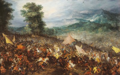 La battaglia di Gaugamela da Jan the Elder Brueghel