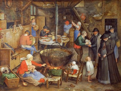La visita alla fattoria da Jan the Elder Brueghel