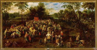 Banchetto di nozze ... (pittura su tela) da Jan the Elder Brueghel