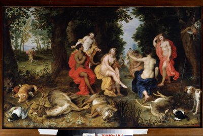 Il riposo di Diana durante la caccia da Jan the Elder Brueghel