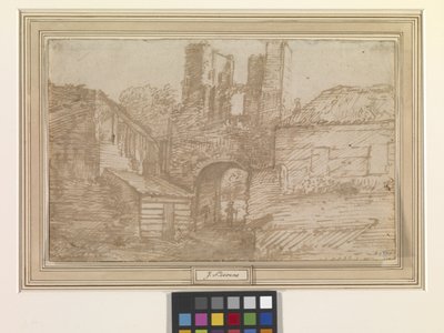 La porta esterna delle rovine del castello di Brederode da Jan the Elder Lievens