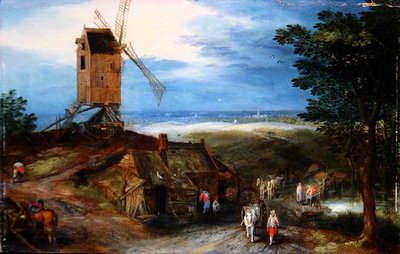 Un ampio paesaggio con viaggiatori da Jan the Younger Brueghel