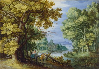 Paesaggio forestale con fuga in Egitto da Jan the Younger Brueghel