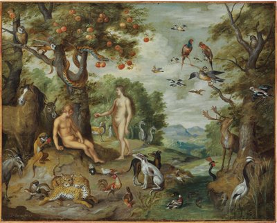 La tentazione di Adamo, dalla Storia di Adamo ed Eva da Jan Brueghel the Younger