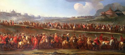 Una carovana turca fuori Costantinopoli da Jan van (attr. to) Huchtenburgh