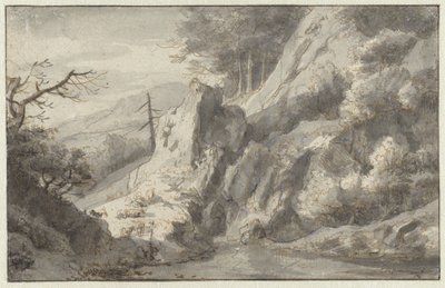 Paesaggio montano con un conifero morto da Jan van Aken
