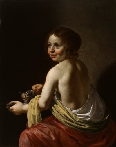 Ragazza che Stuzzica un Gatto, c.1630 da Jan van Bijlert or Bylert