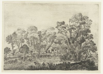 Paesaggio con fattoria vicino a uno stagno da Jan van Brosterhuyzen