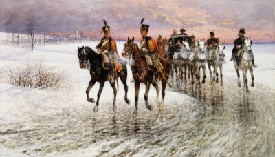 Napoleone in ritirata da Mosca da Jan van Chelminski