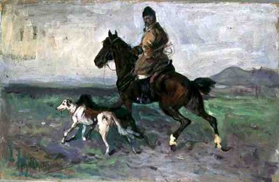 Cavaliere con Levrieri, c.1890 da Jan van Chelminski