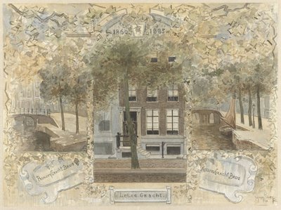 Casa sul Leliegracht, fiancheggiata dai ponti sul Prinsengracht e sul Keizersgracht da Jan van Essen