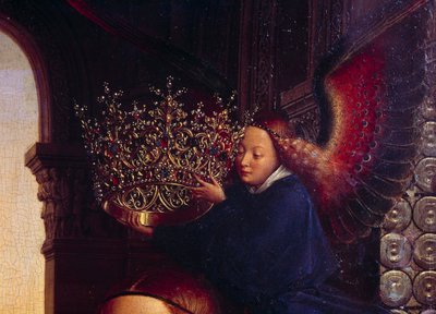 Un angelo incorona la Vergine (dettaglio) da Jan van Eyck