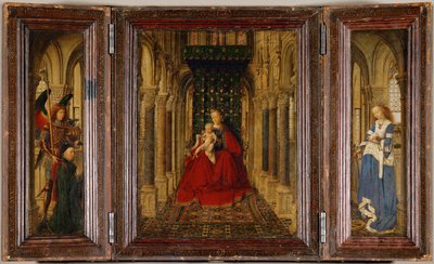 Intronizzazione di Santa Maria (dipinto su tavola) da Jan van Eyck
