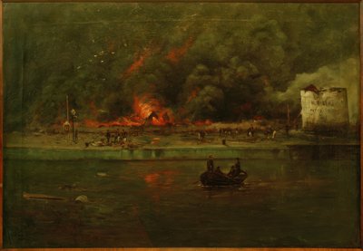Incendio dei magazzini di petrolio da Jan van Genegen