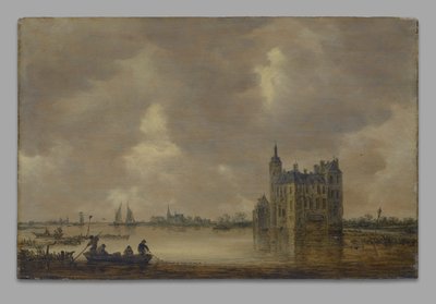 Un castello vicino a un fiume da Jan van Goyen